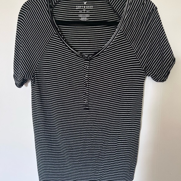 Tops - Black Striped Women's Top